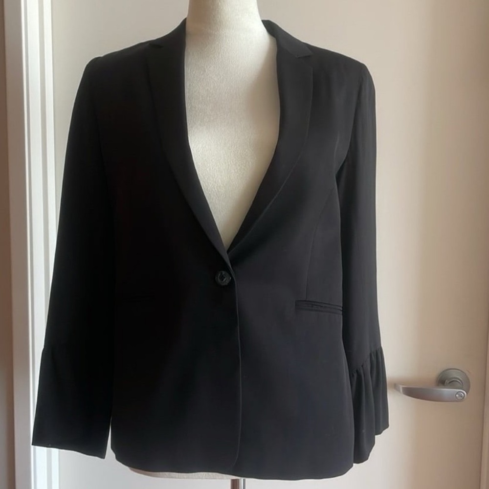 Sandro Black Tailored Blazer Bell Sleeve EU 36 Small